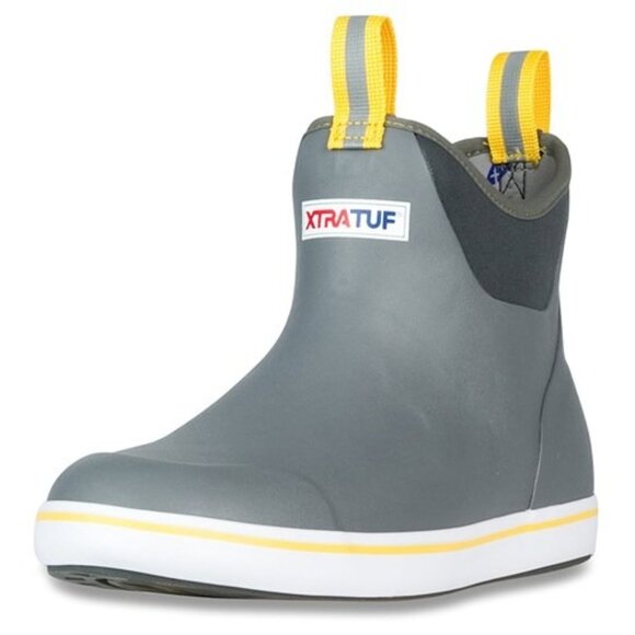 Xtratuf Mens 6” Ankle Deck Boots Gray/Yellow Waterproof Slip-Resistant Sz. 9 New - Picture 8 of 8
